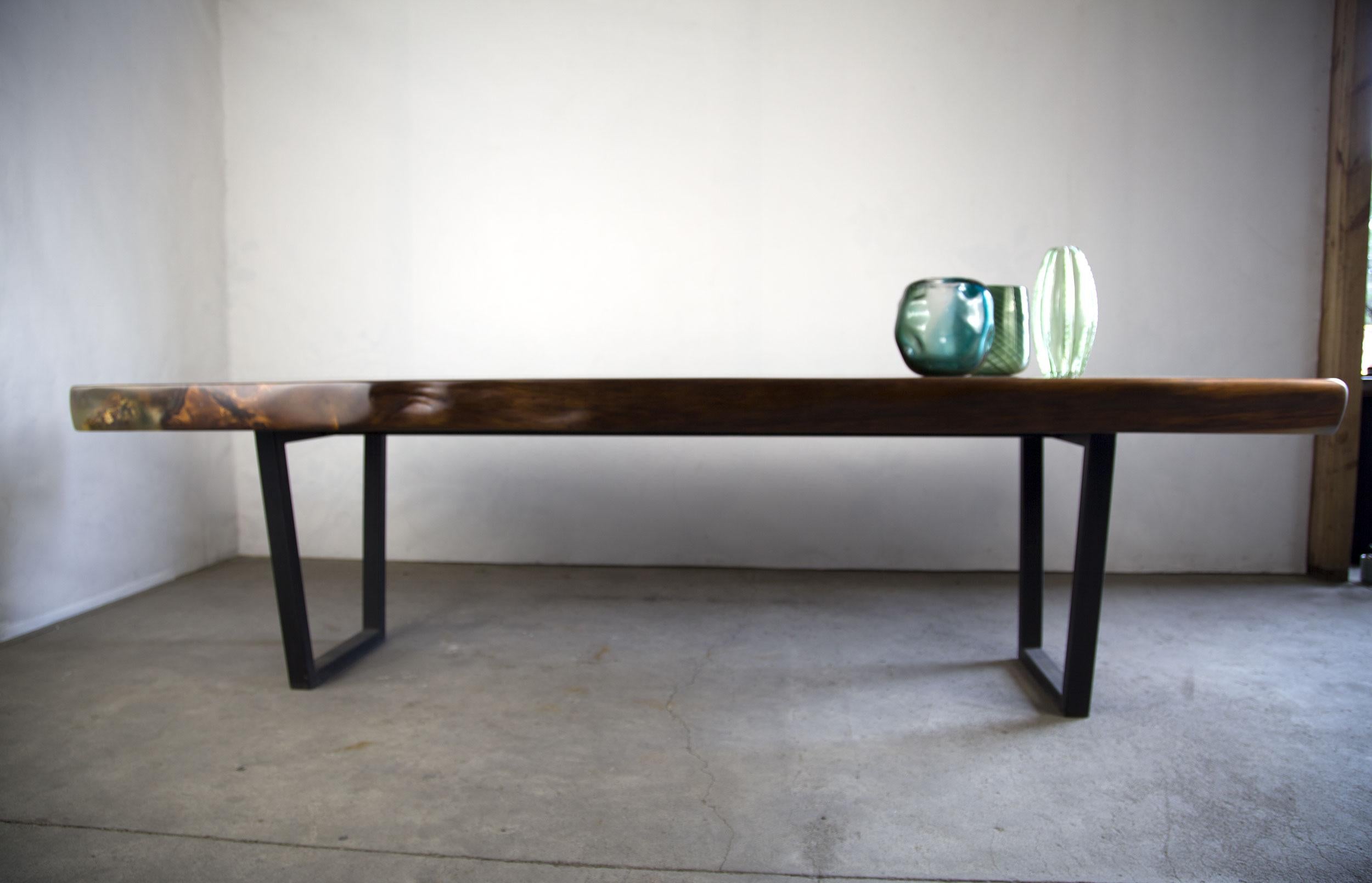 XXIe siècle et contemporain Table de salle à manger Kauri en bois massif de Kauri ancien en vente