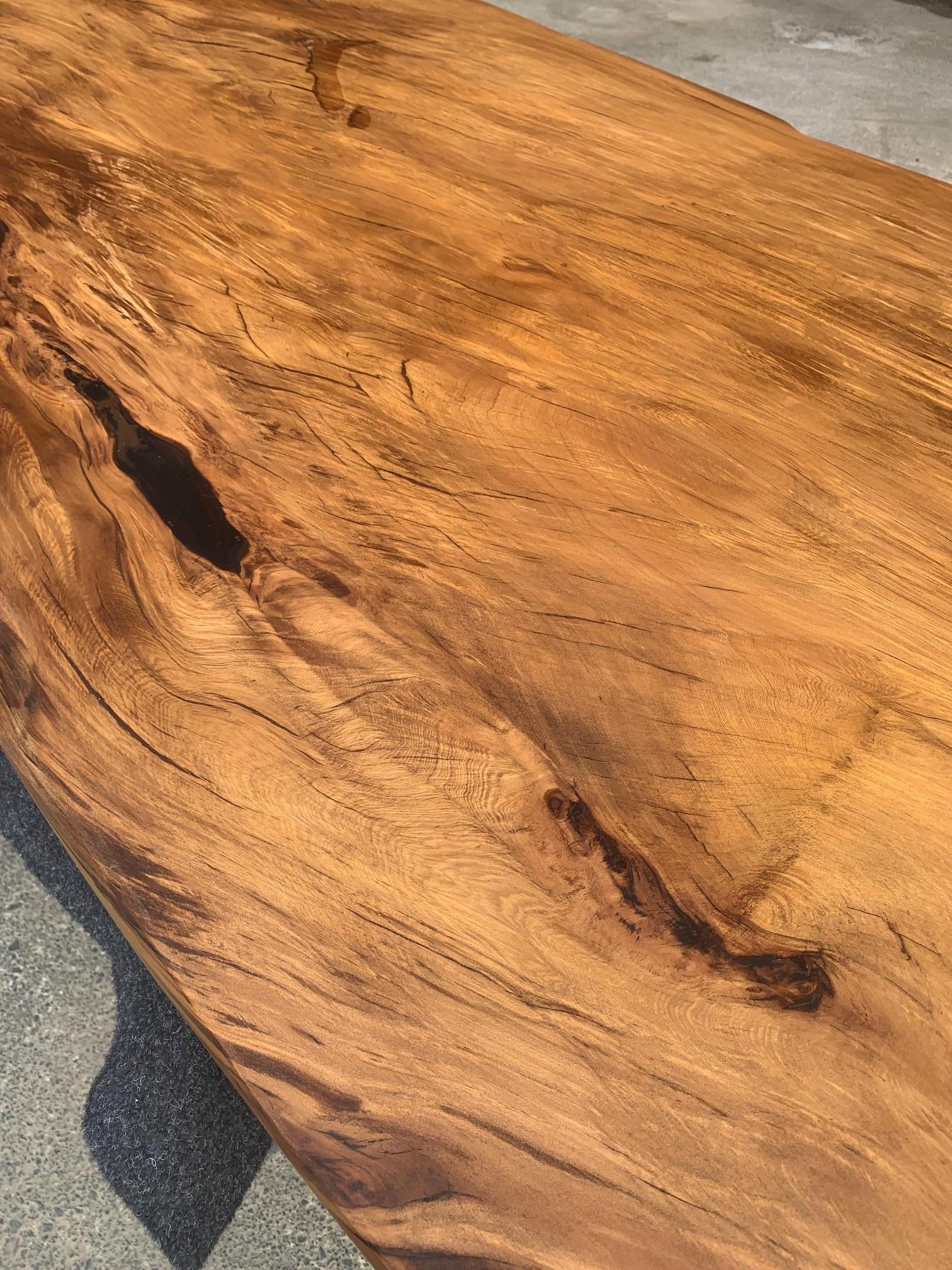 New Zealand Kauri Dining Table in Solid Ancient Kauri Wood For Sale