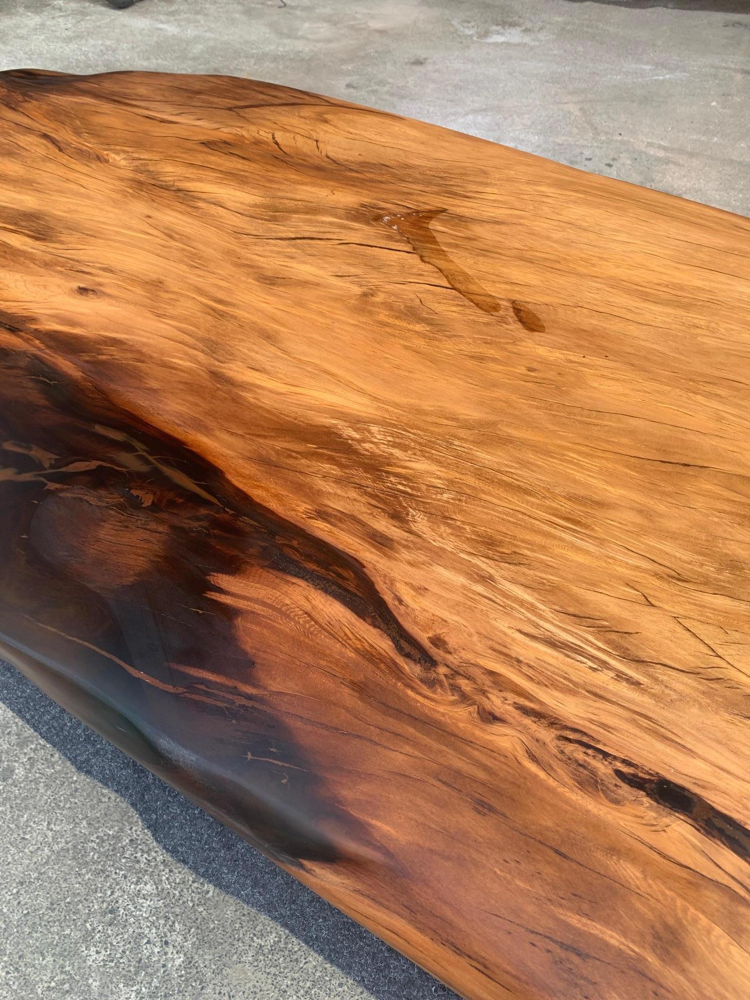 Cast Kauri Dining Table in Solid Ancient Kauri Wood For Sale