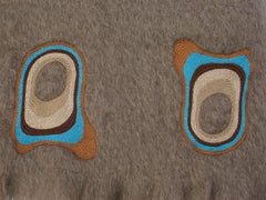 Kauri, Hand Embroidered Beige Throw Blanket