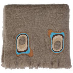 Kauri, Hand Embroidered Beige Throw Blanket