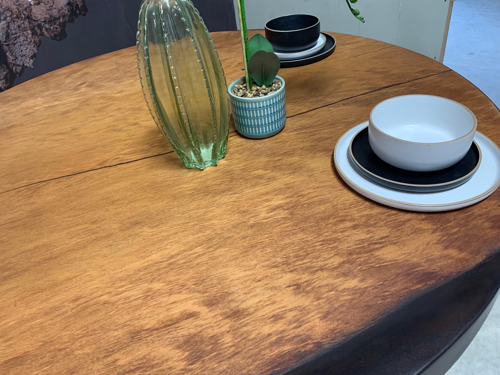 Kauri Round Dining Table 1.4m diameter in Solid Ancient Kauri Wood In New Condition For Sale In Kumeu, NZ