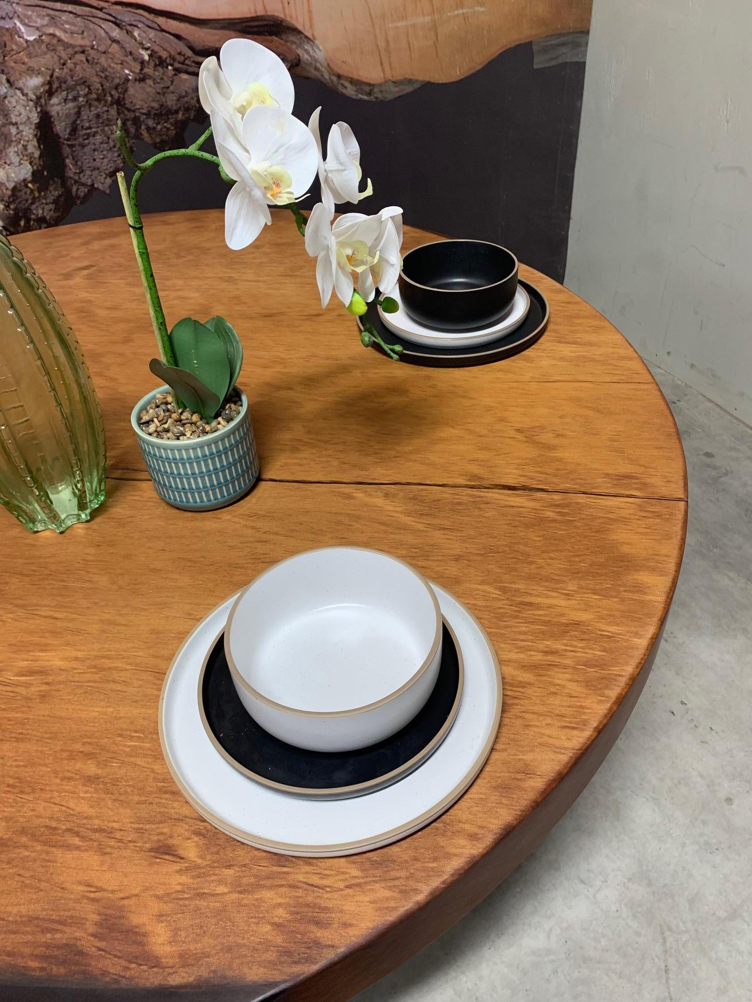 Contemporary Kauri Round Dining Table 1.4m diameter in Solid Ancient Kauri Wood For Sale