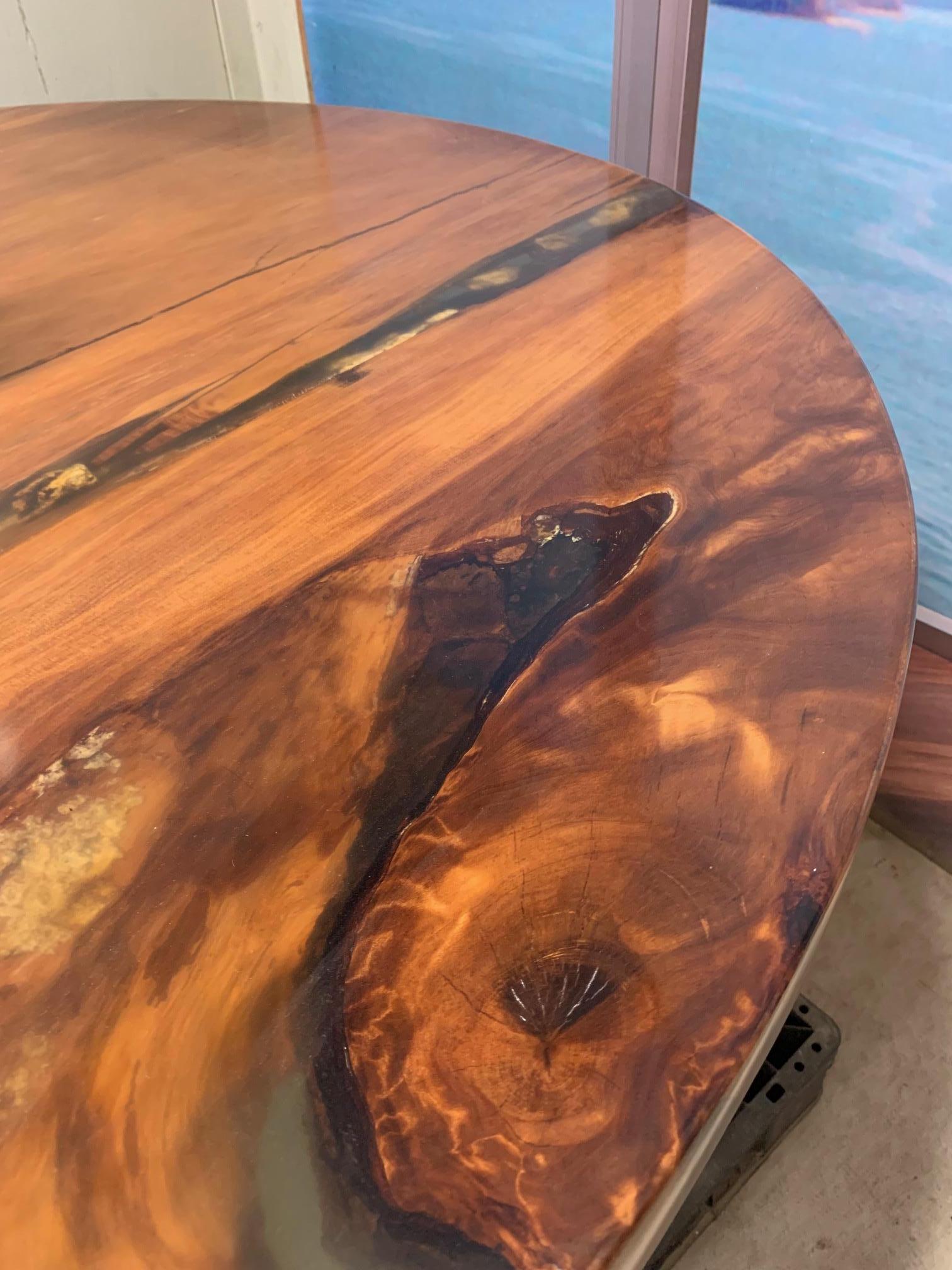Kauri Round Dining Table 1.4m diameter in Solid Ancient Kauri Wood In New Condition For Sale In Kumeu, NZ