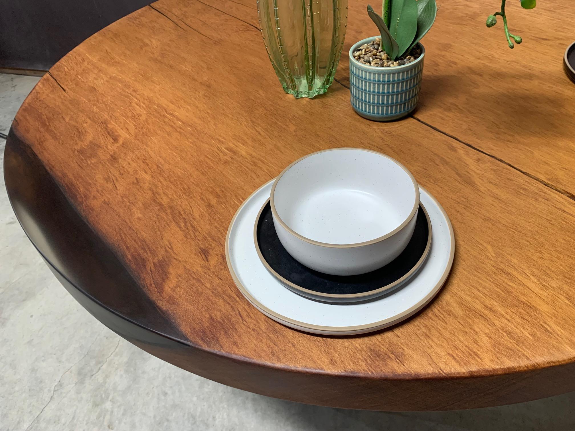 Kauri Round Dining Table 1.4m diameter in Solid Ancient Kauri Wood For Sale 1