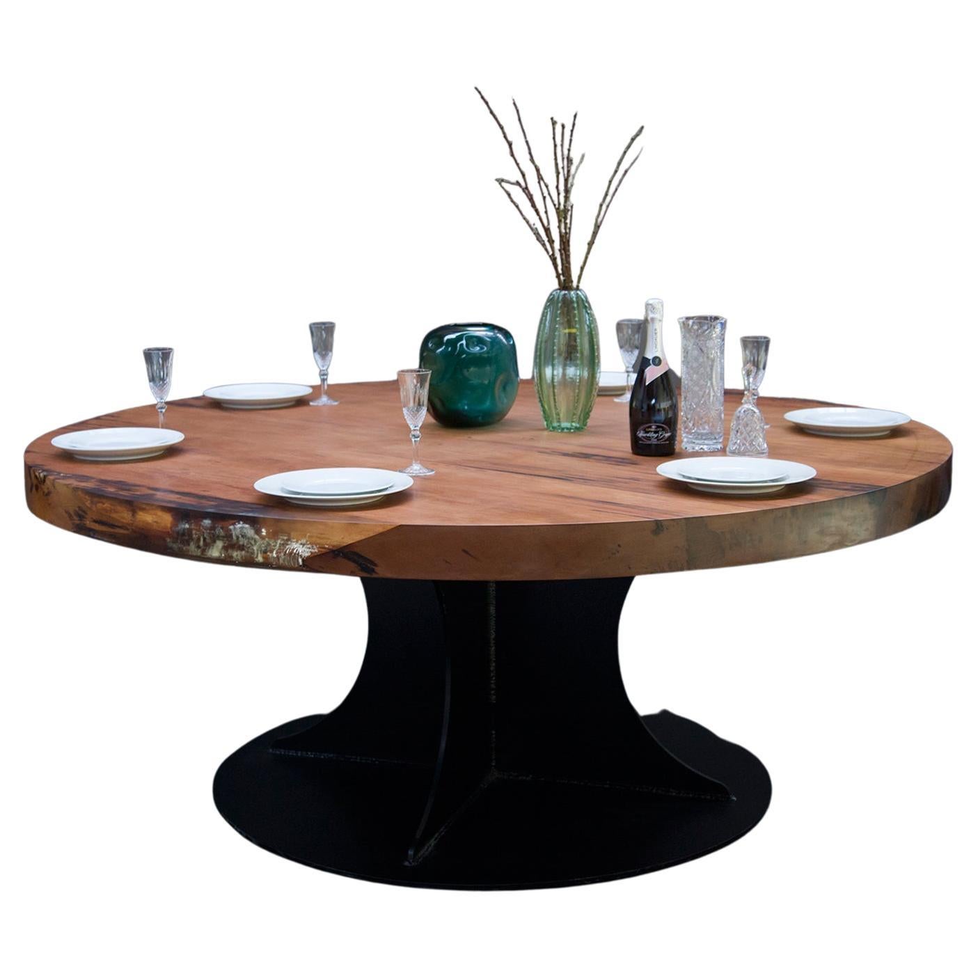 Kauri Round Dining Table in Solid Ancient Kauri Wood