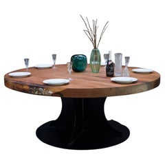 Kauri Round Dining Table in Solid Ancient Kauri Wood