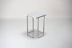 Kaus Cromo, Carrara Marble Side Table By DFdesignlab Handmade in Italy