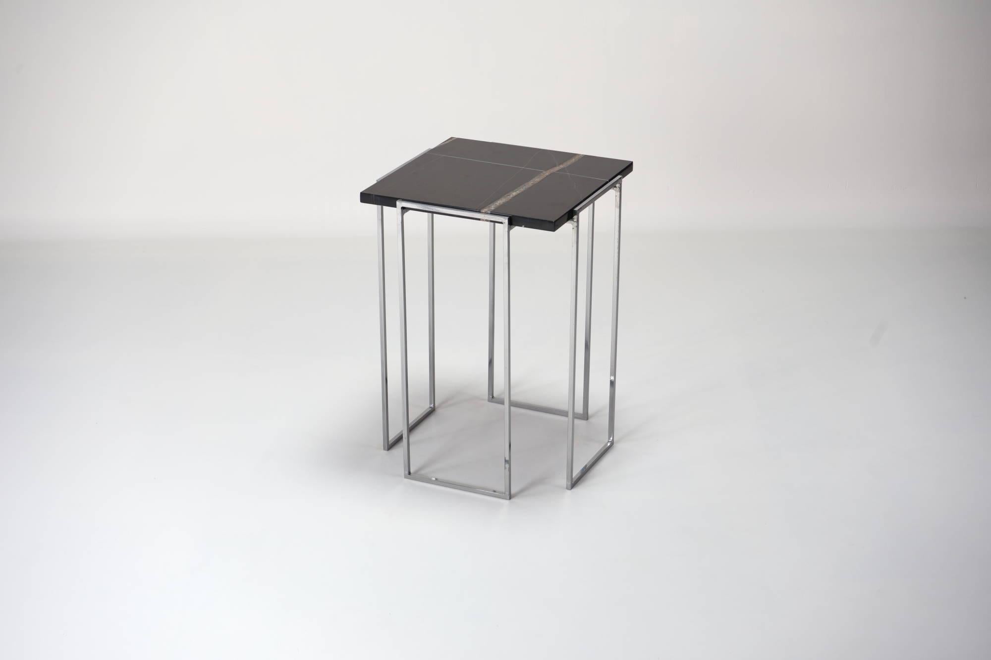Modern Kaus Cromo, Sahara Noir Side Table By DFdesignlab Handmade in Italy For Sale