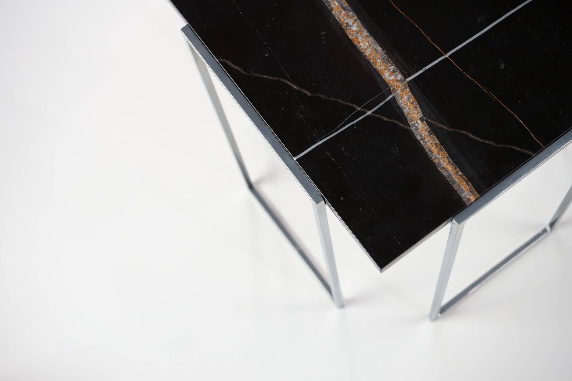 Kaus Cromo, Sahara Noir Side Table By DFdesignlab Handmade in Italy In New Condition For Sale In Campobasso, CB