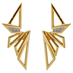 Pendientes Origami de Diamantes de Oro Amarillo de 18k Kavant & Sharart