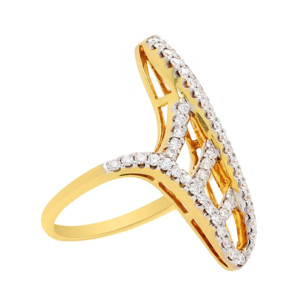 Kavant & Sharart 18k Yellow Gold Diamond Talisman Ring
Set with round brilliant diamonds; with estimated total weight of 0.67ct.
The entire top’s outline measurements are 26.63x14.00mm. The band tapers from 2.01mm to 1.69mm on the bottom. 
The ring