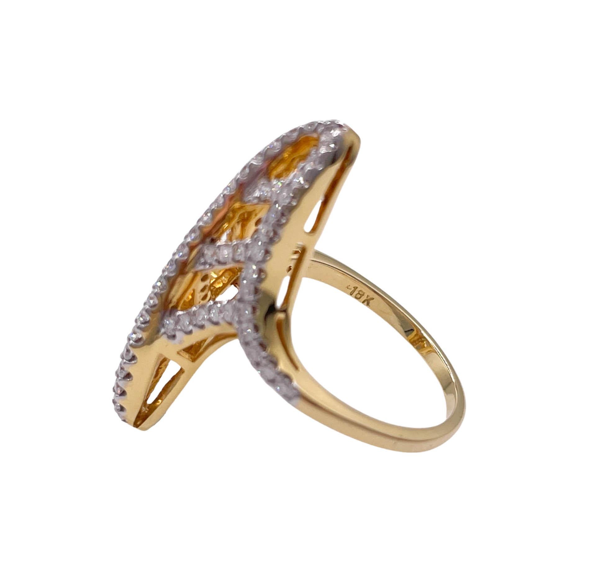 Kavant & Sharart 18k Yellow Gold Diamond Talisman Ring For Sale 2