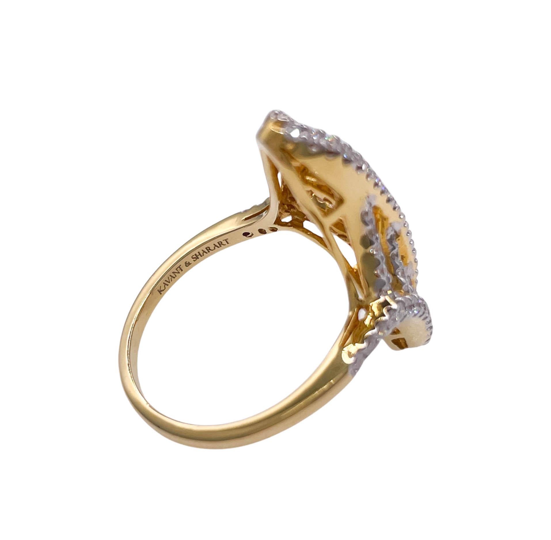 Kavant & Sharart 18k Yellow Gold Diamond Talisman Ring For Sale 3