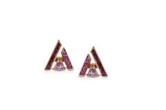 Kavant & Sharart GeoArt Sapphire Earrings 18K Yellow Gold