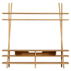 Kavel Bücherregal/TV-Möbel - Massivholz Eiche, naturlackiert