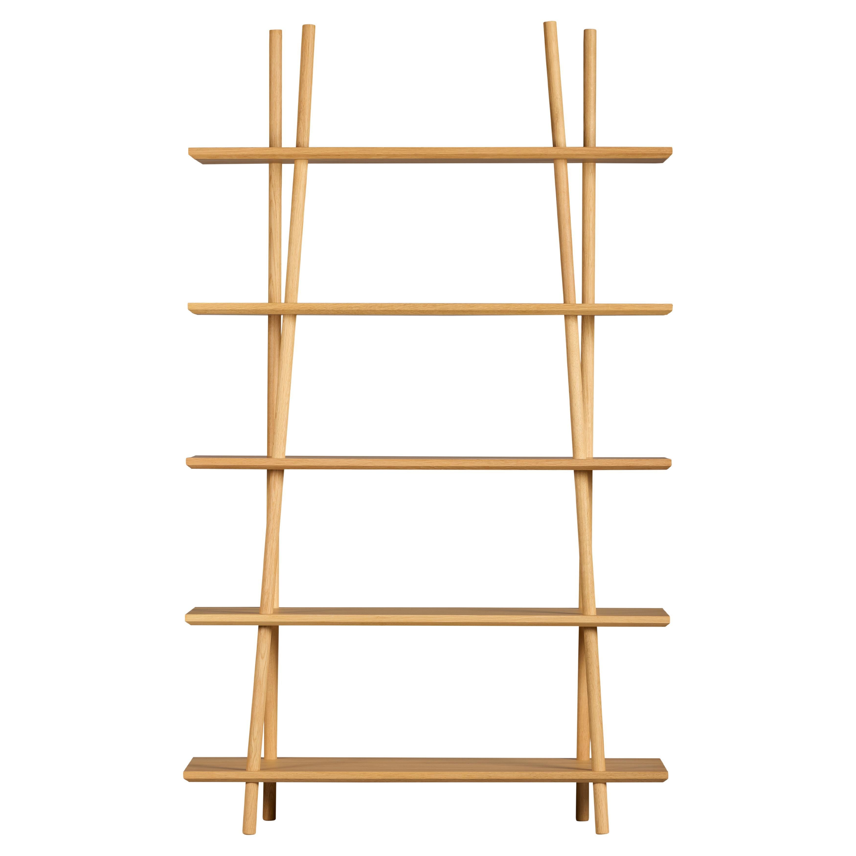 Kavel Kitaplık/Büfe - 120 cm Genişlik, Masif Ahşap Meşe, Naturel Cila