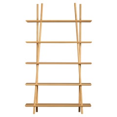 Kavel Kitaplık/Büfe - 120 cm Genişlik, Masif Ahşap Meşe, Naturel Cila