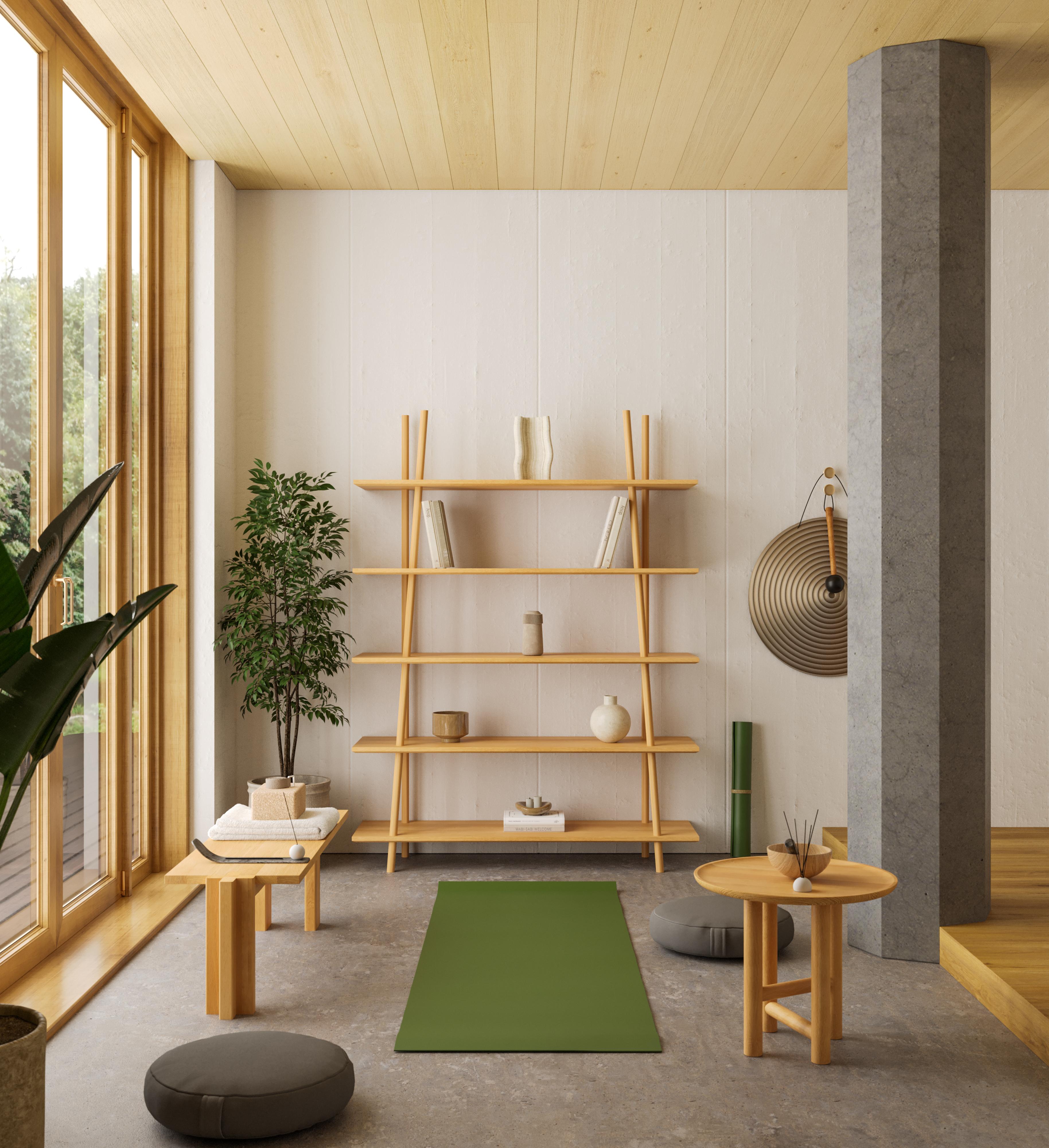 Oiled Kavel Bookcase/Buffet – 150 cm Width, Solid Wood Oak, Natural For Sale