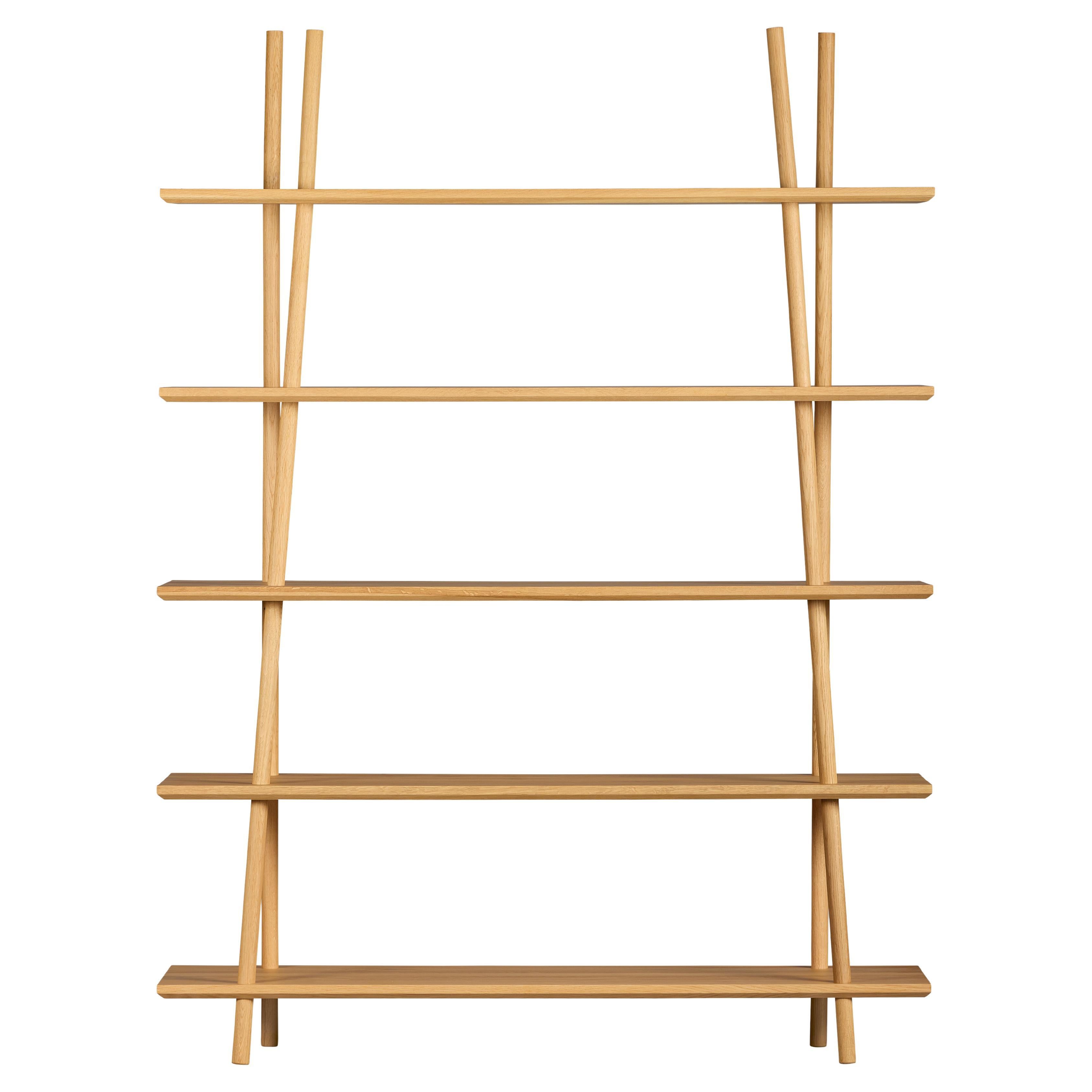 Kavel Kitaplık/Büfe - 150 cm Genişlik, Masif Ahşap Meşe, Naturel Cila