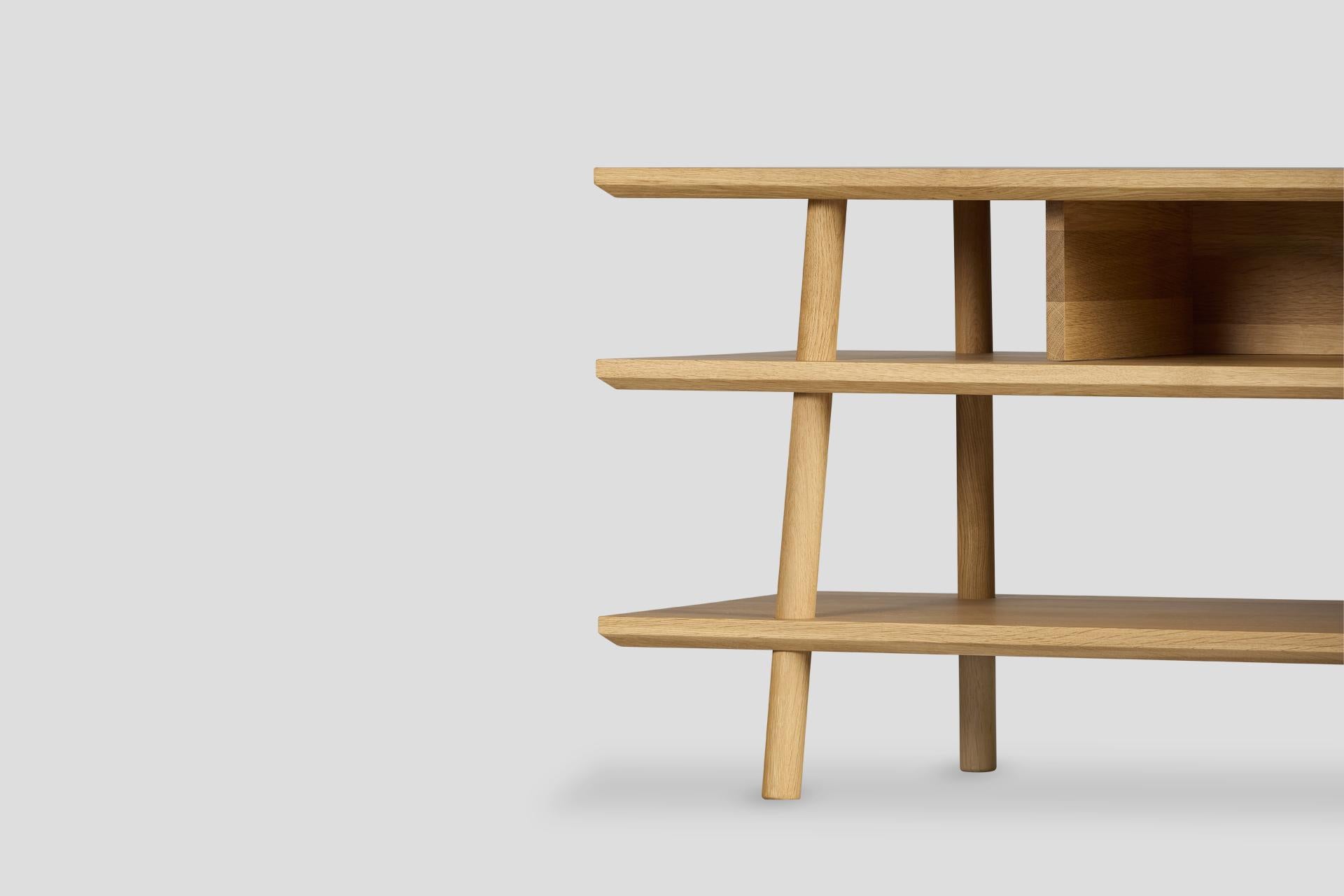 Mobile TV Kavel - Legno massiccio Oak, Vernice Naturale in vendita 1