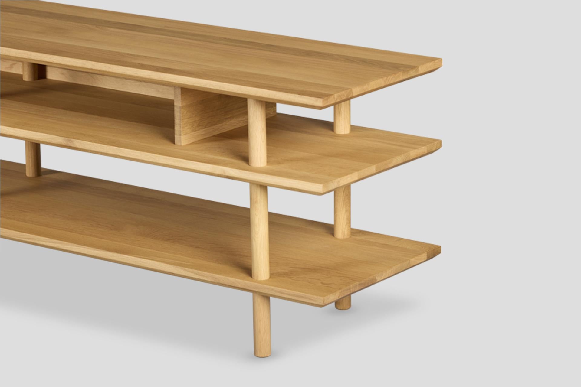 Mobile TV Kavel - Legno massiccio Oak, Vernice Naturale in vendita 2