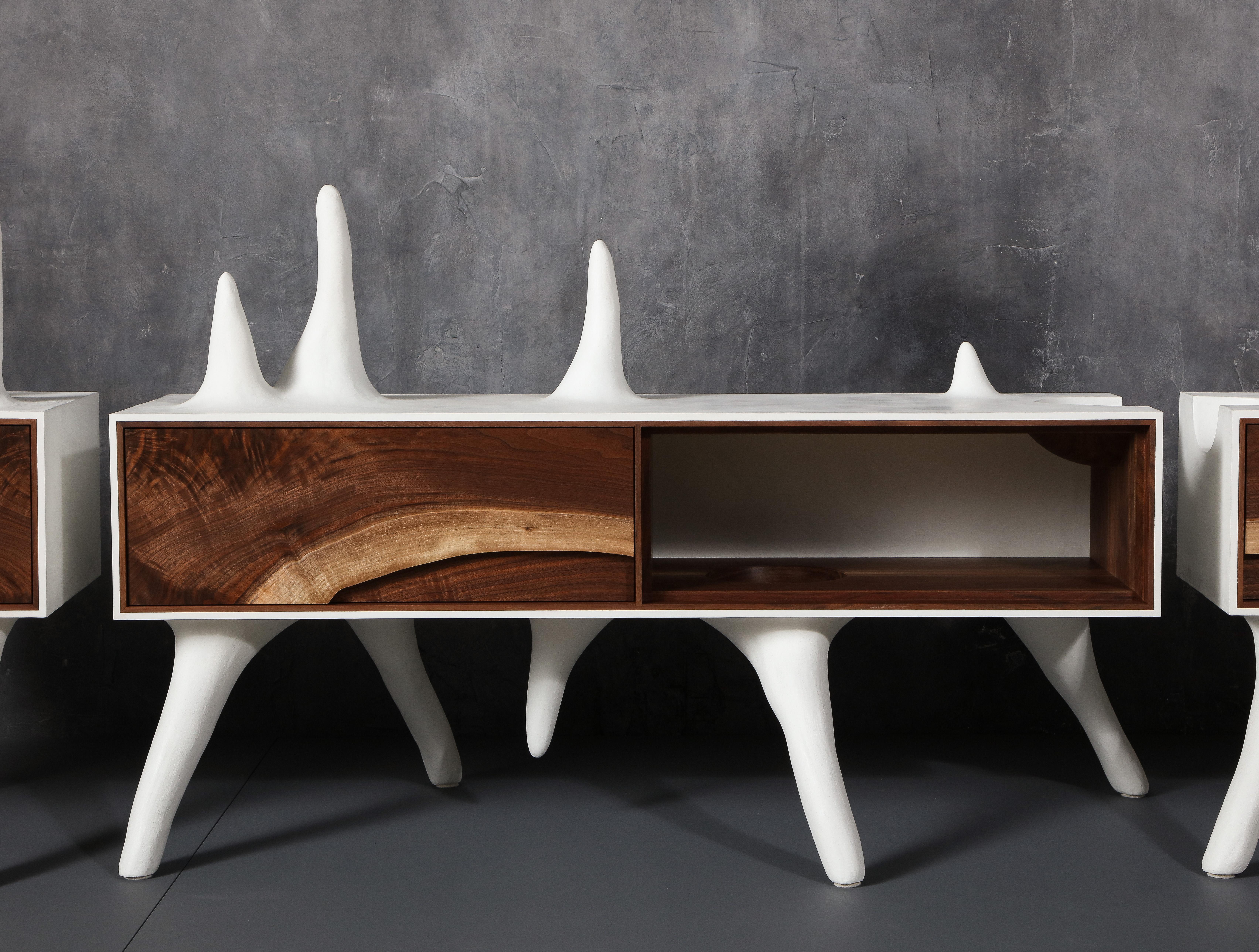 North American Kavrn Console in American Walnut and Concrete by Patrick Weder For Sale