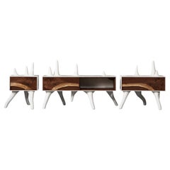Kavrn Console in American Walnut and Concrete by Patrick Weder