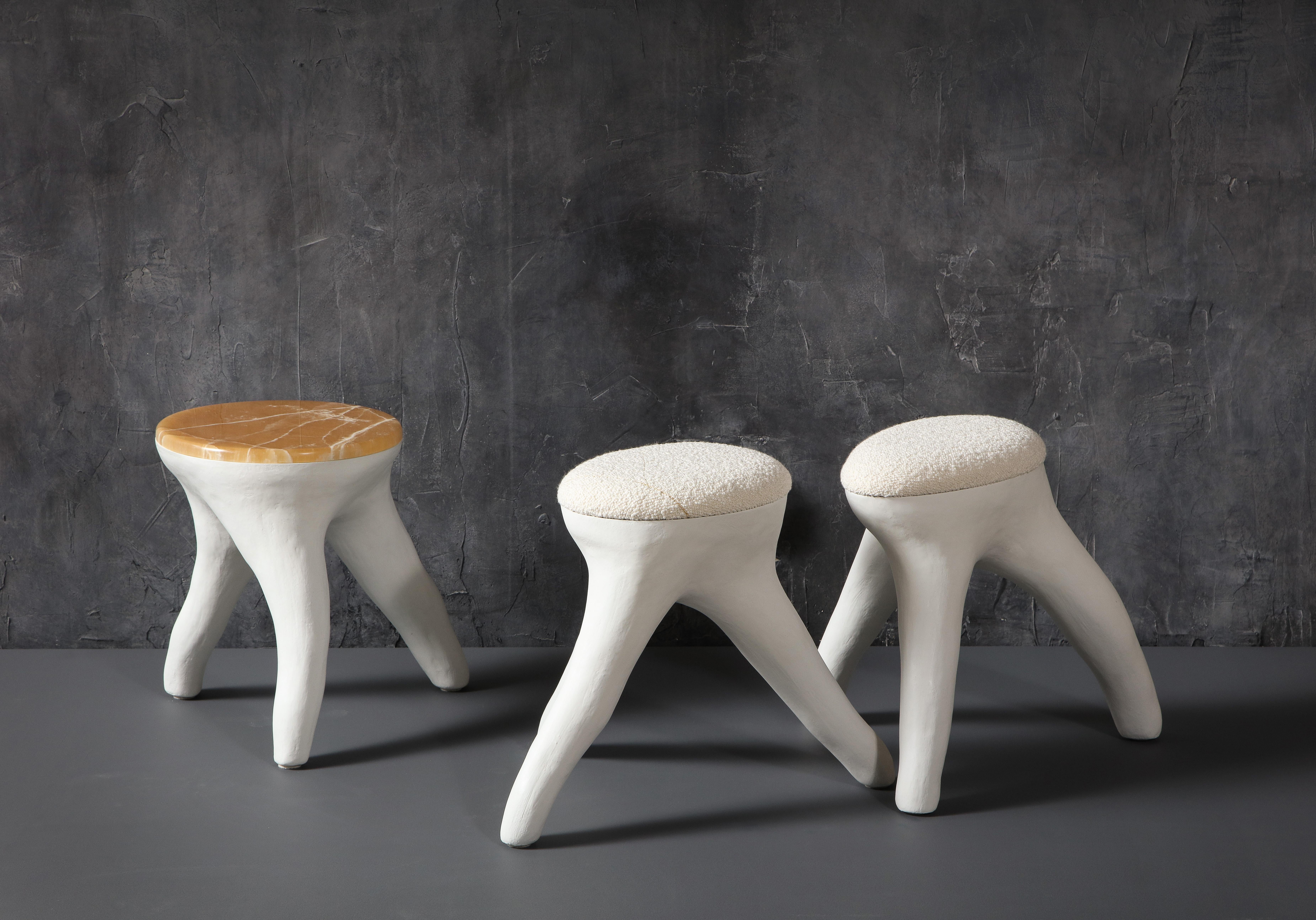Kavrn Side Table/Stool in Concrete and Amber Onyx by Patrick Weder In New Condition For Sale In Philadelphia, PA