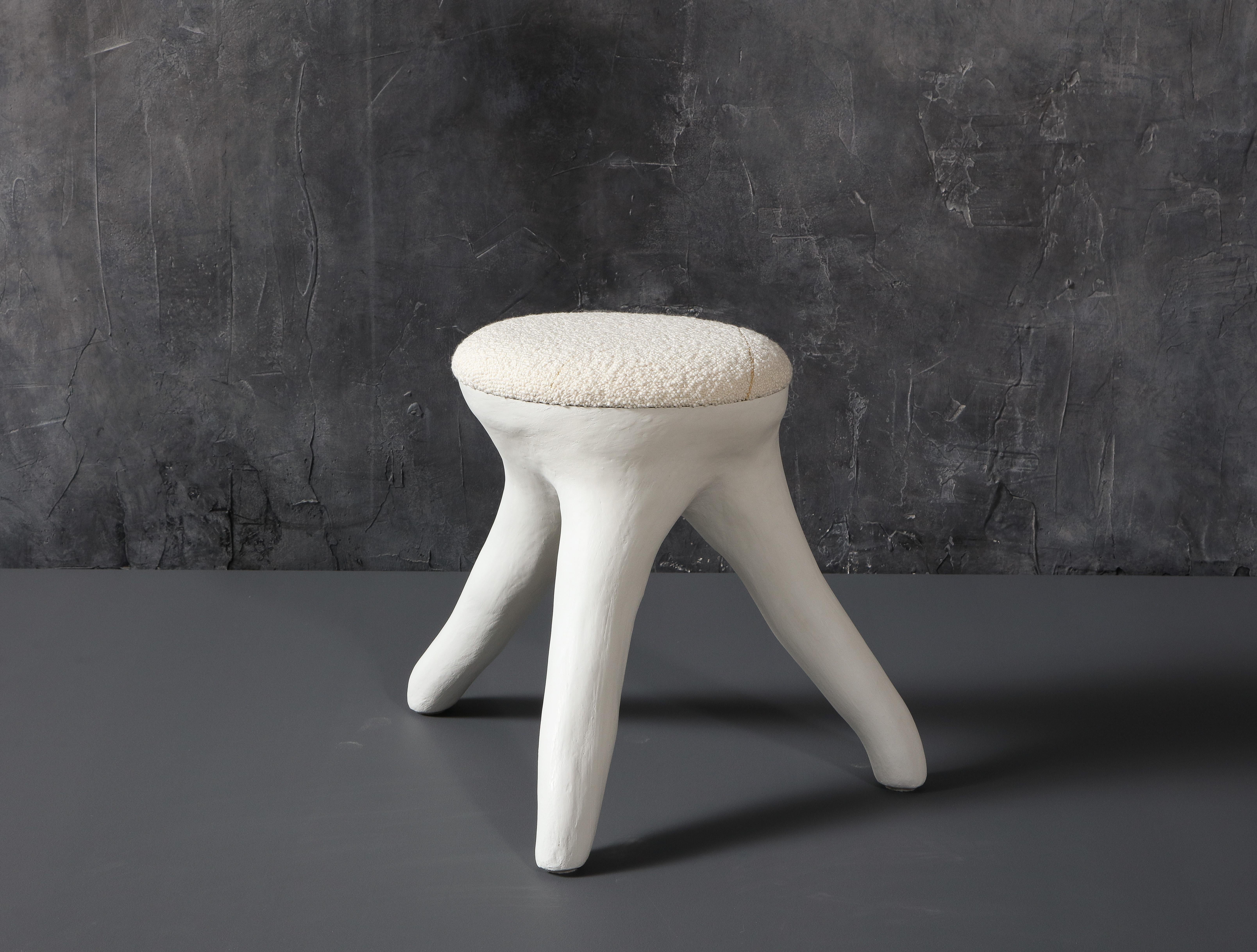 North American Kavrn Stool in Concrete and Upholstery by Patrick Weder For Sale