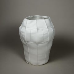 Kawa Large Vessel 03, oversized white ceramic vase, sculptural organic porcelain