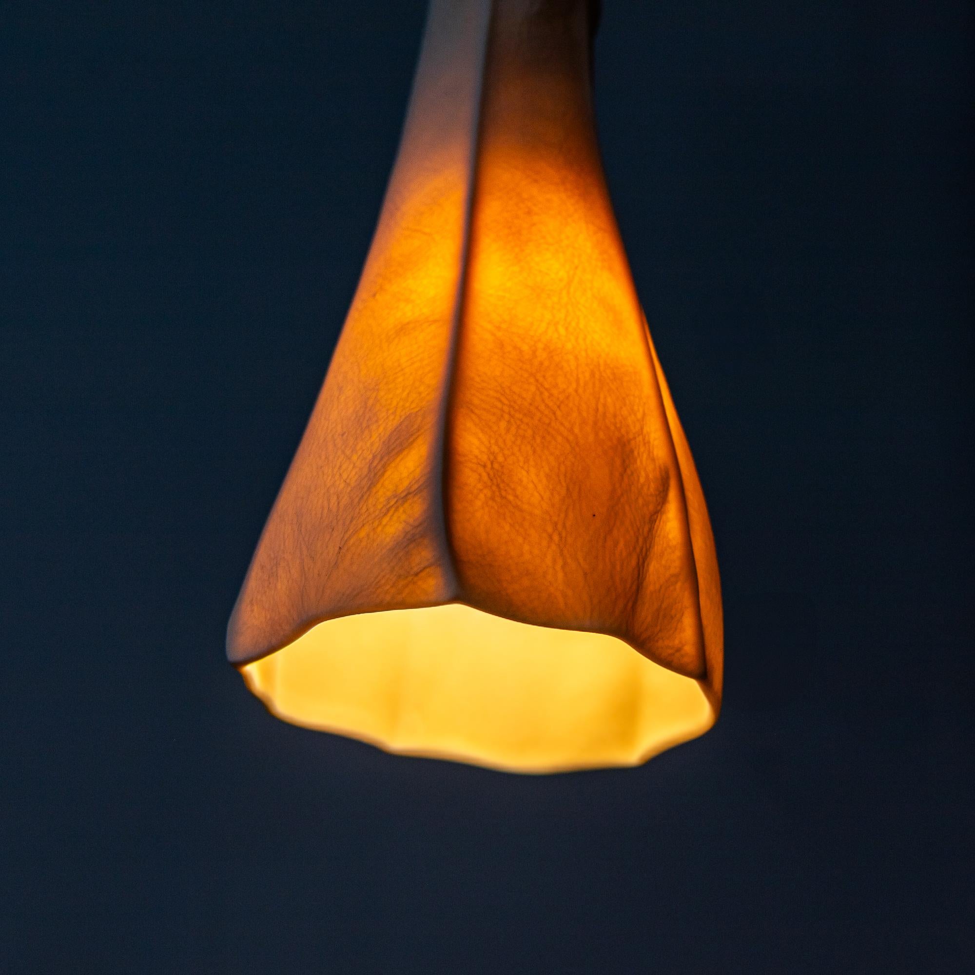 Contemporary Kawa Light 06, Organic White Porcelain Drop Pendant Light, Mini Pendant Lighting For Sale