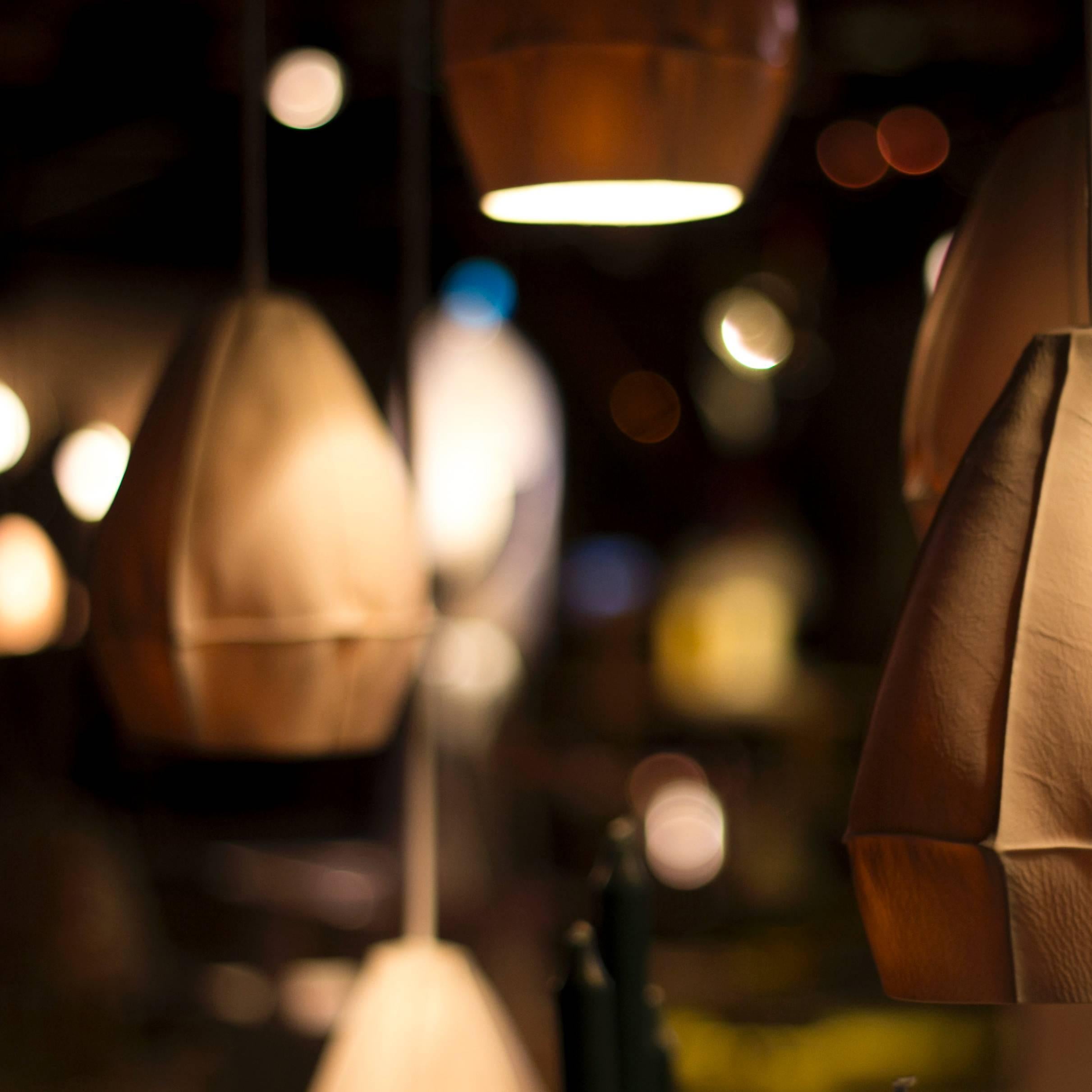 American Kawa Pendant Cluster from Souda, Cluster of 7, Black Cord, Made to Order For Sale