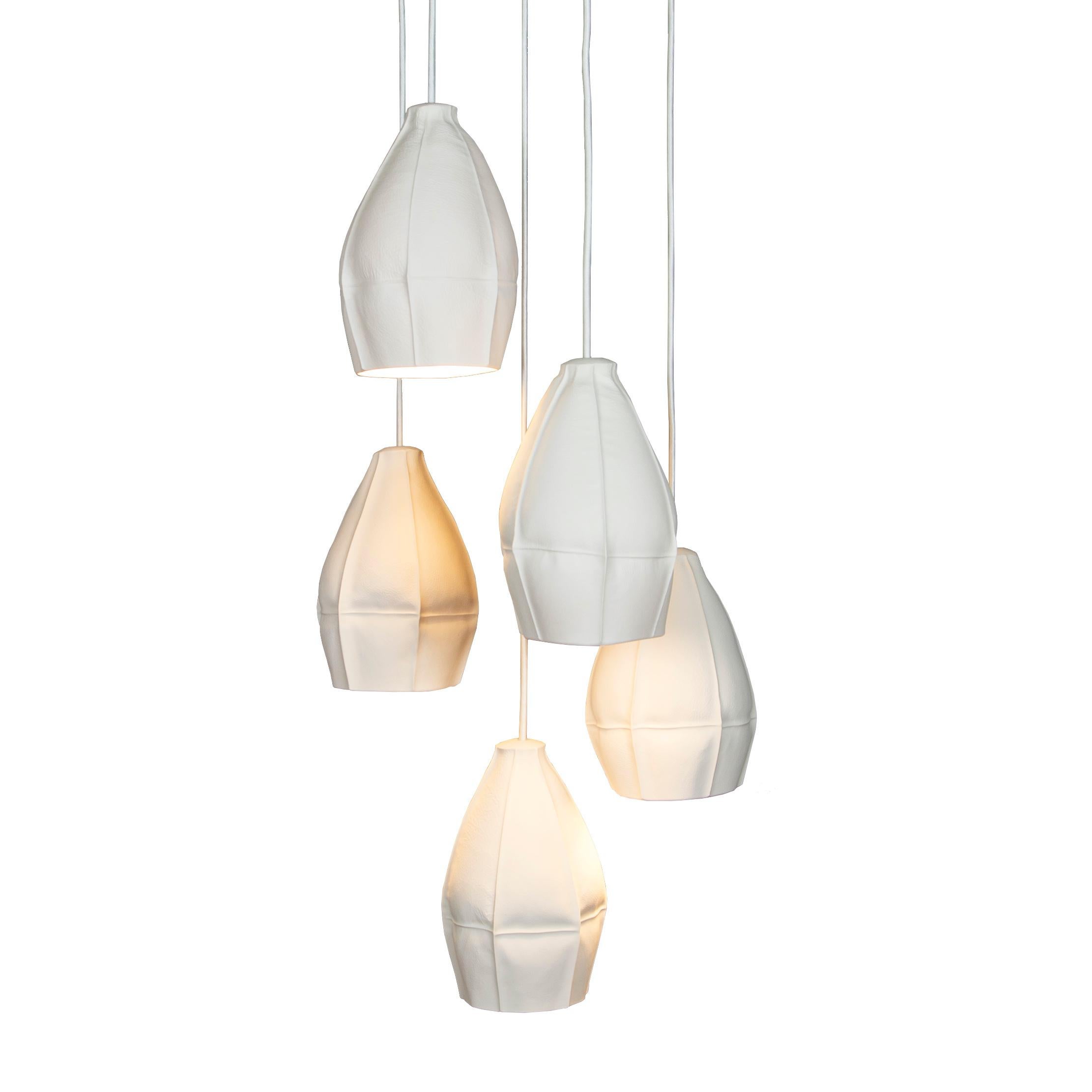 Kawa Pendant Cluster from Souda, Cluster of 7, Black Cord, Made to Order In New Condition For Sale In Brooklyn, NY