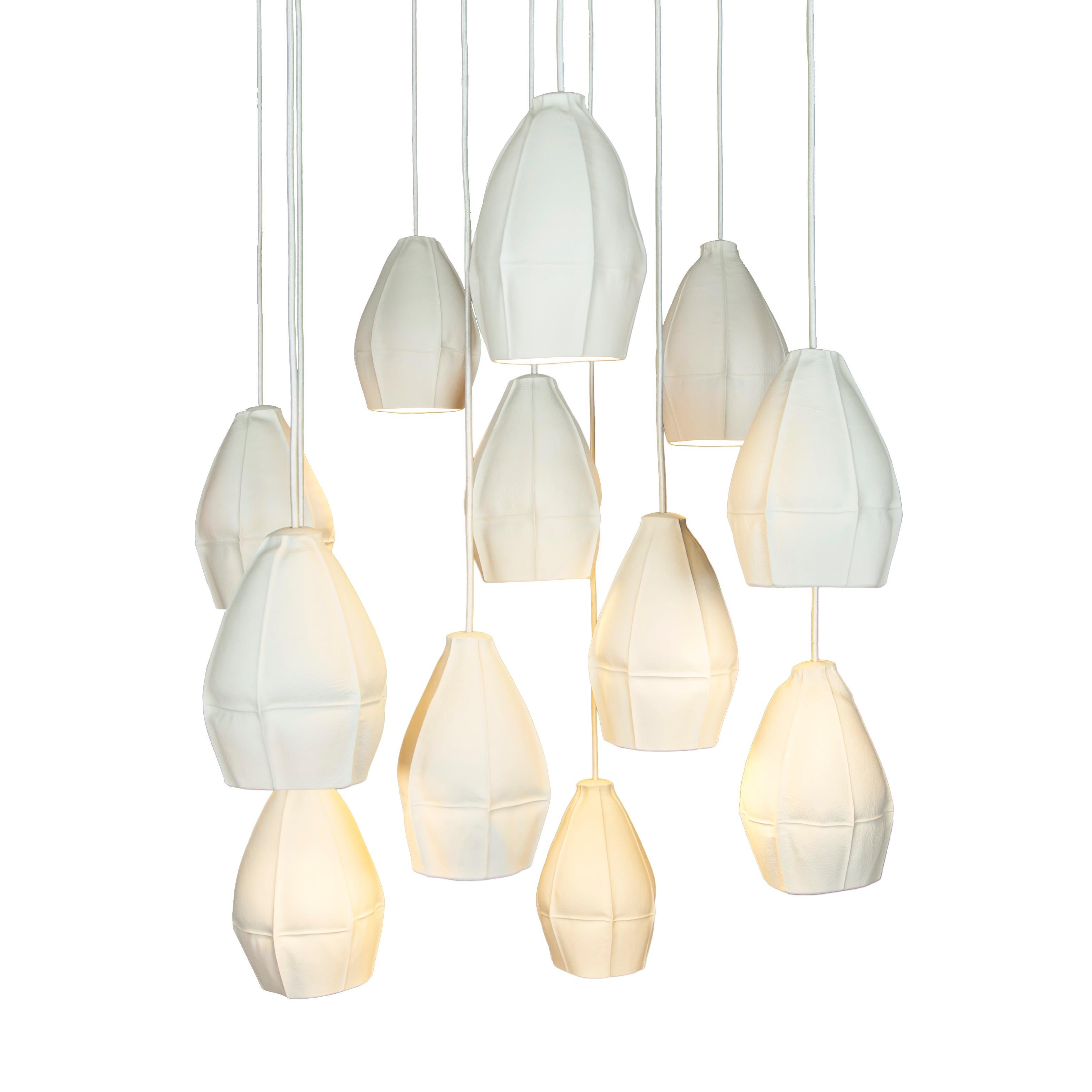 Kawa Pendant Cluster from Souda, Cluster of 7, Black Cord, Made to Order For Sale 1