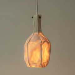 White Ceramic Pendant Light, Organic Modern, Handmade, drop pendant, lamp