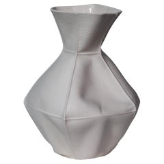 Kawa Vase 22, Large White Organic Porcelain Vase, Tactile Ceramic Vessel