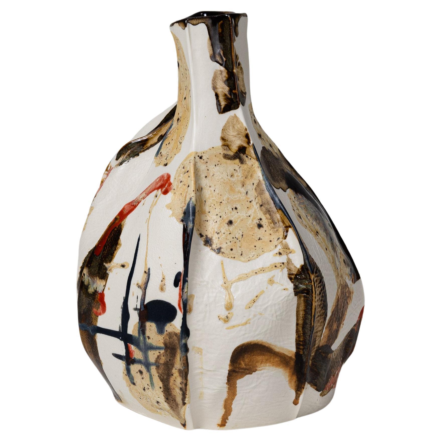 Kawa Vase 7.2 Multicolored SAMPLE, organic, ceramic, porcelain, glazed, abstract For Sale