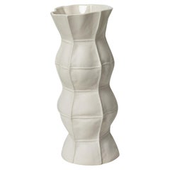 Kawa Vase ZIGZAG, ÉCHANTILLON, vase à fleurs en céramique organique blanche, porcelaine
