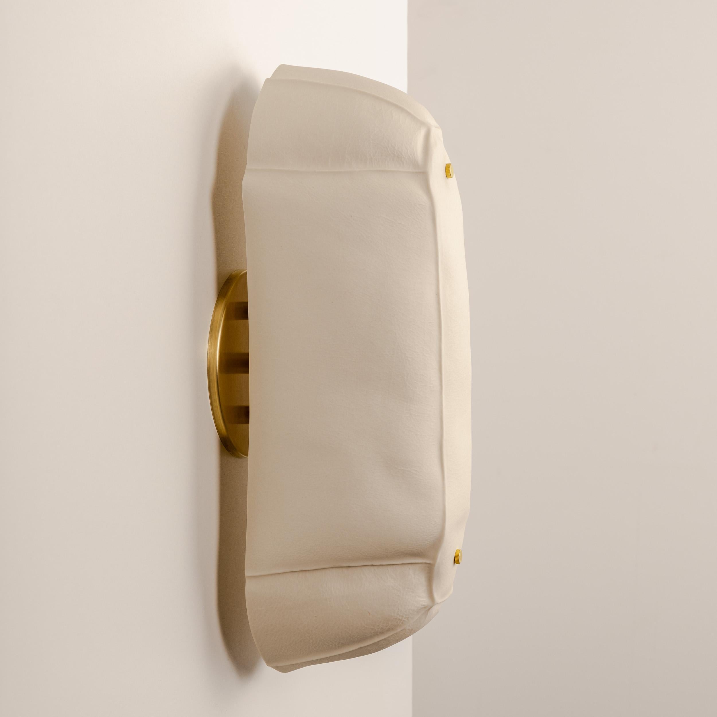 Contemporary Kawa Wall Sconce 01, Porcelain, Brass, Ceramic Wall Light, Organic, Handmade For Sale