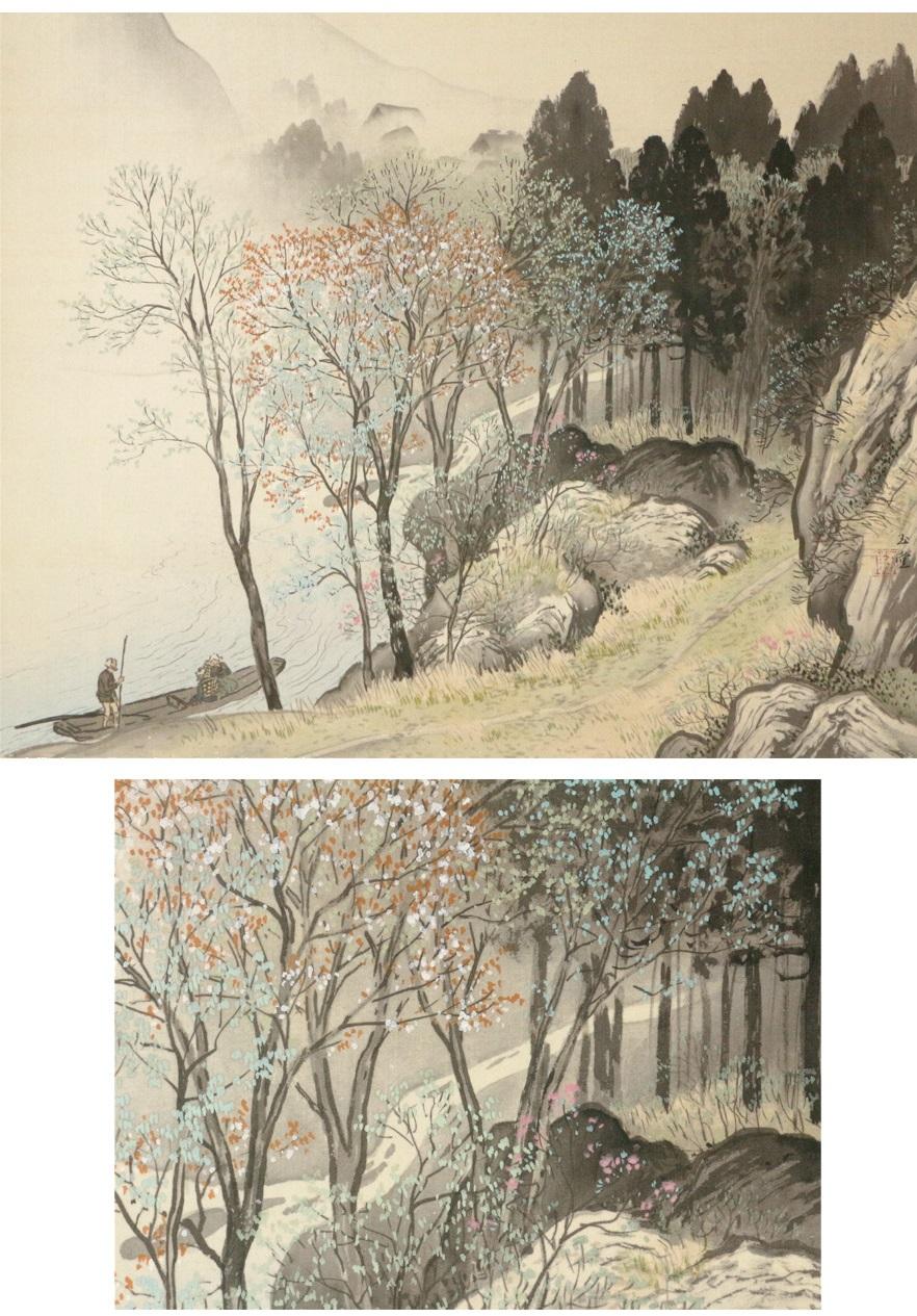 Japanese Kawai Gyokudō Nihonga Scene Early 20th Century Scroll Painting Japan Artist For Sale