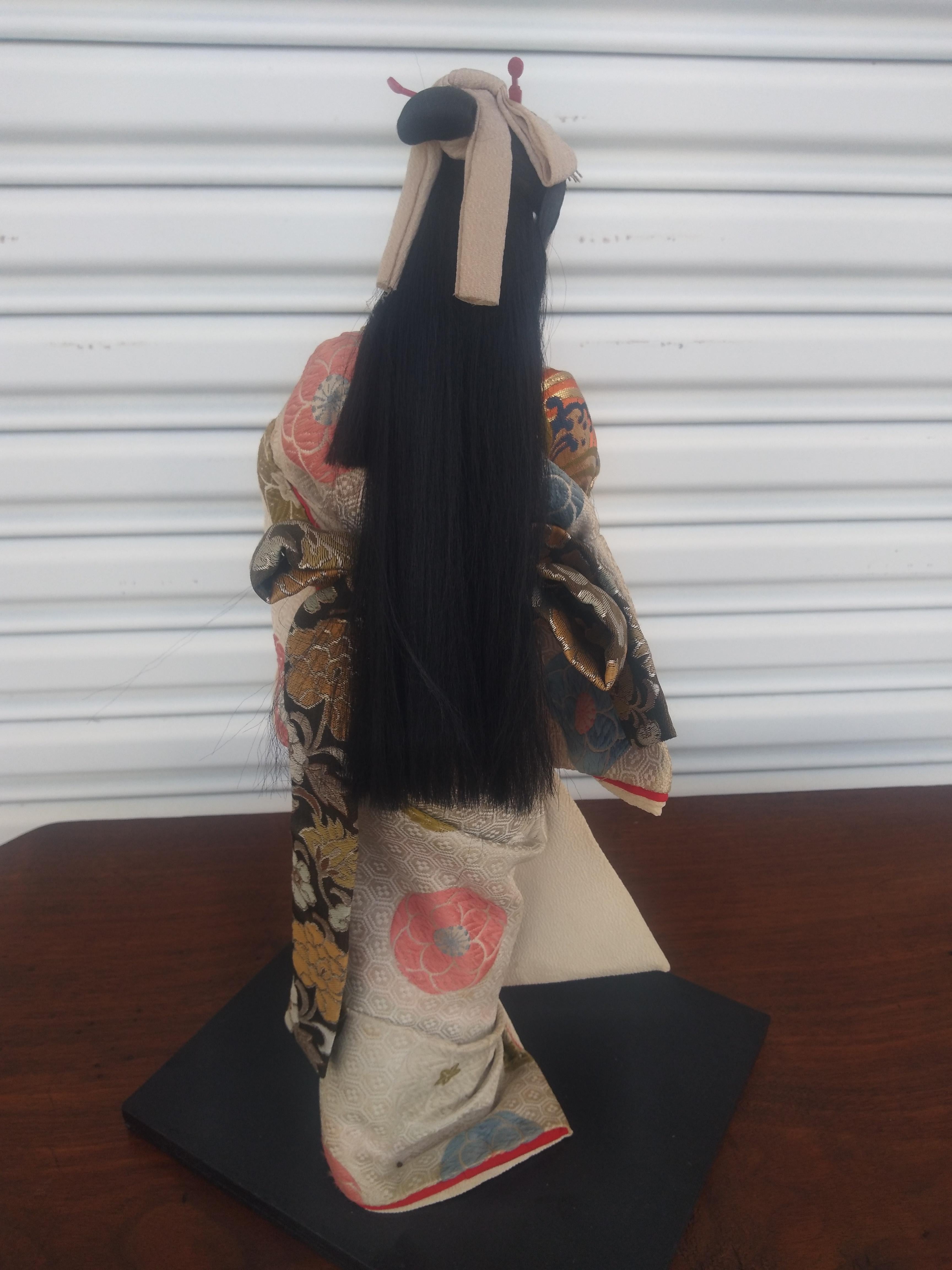 Japanese Kawaii Kyoto Geisha Doll in Lucite Display Box For Sale