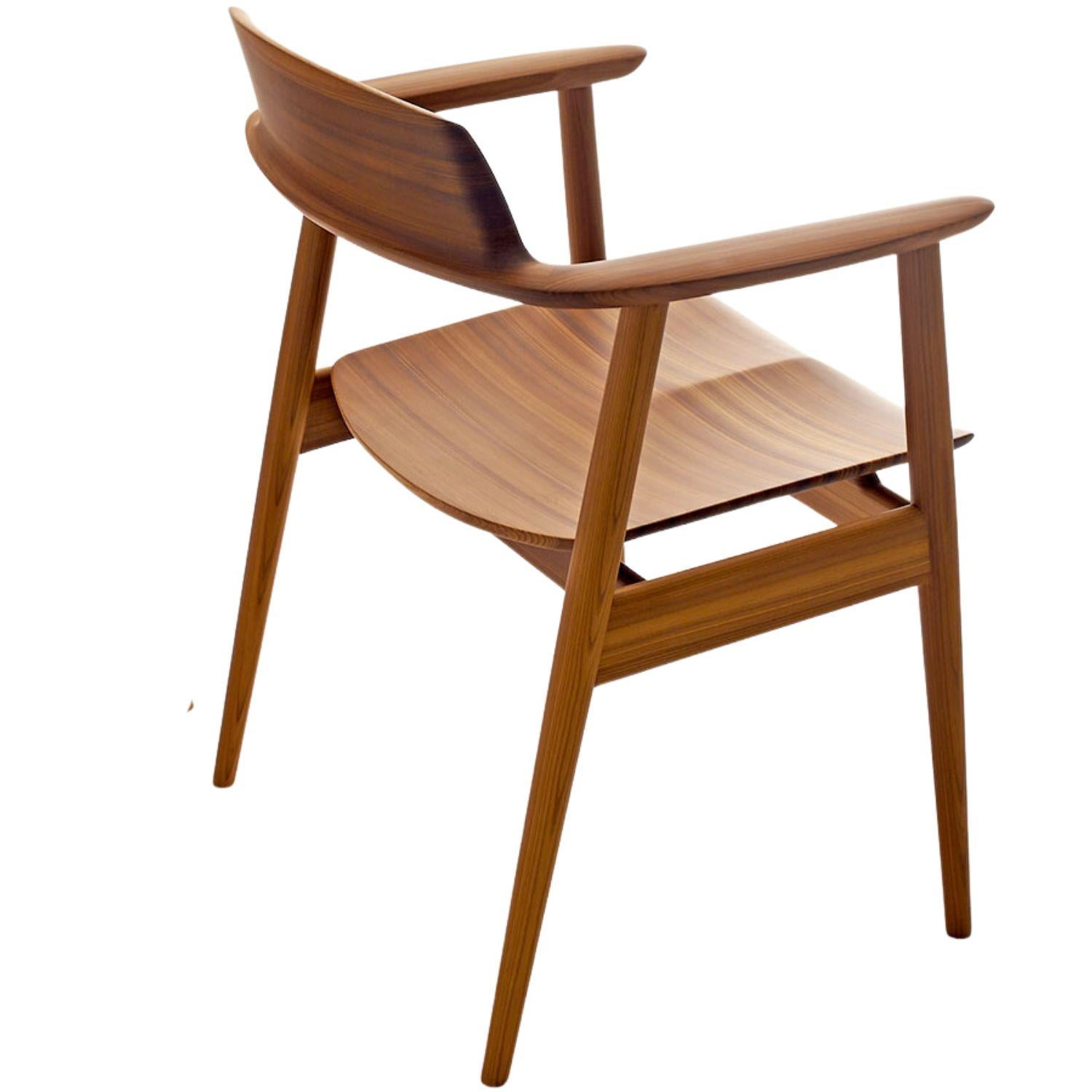 Kawakami 'Kisaragi' Model KJ200 Chair in Japanese Cedar and Upholstery for Hida For Sale 3