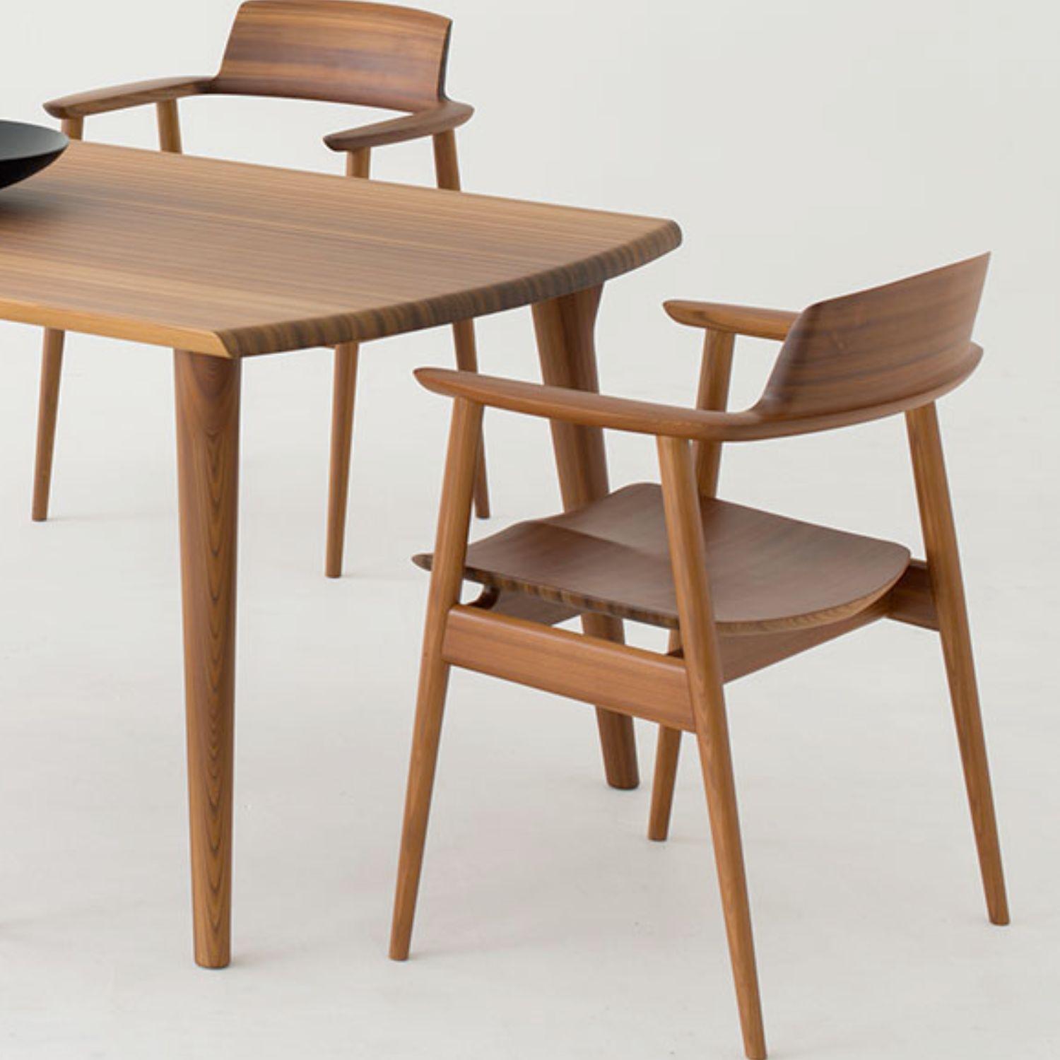Wood Kawakami 'Kisaragi' Model KJ200 Chair in Japanese Cedar and Upholstery for Hida For Sale