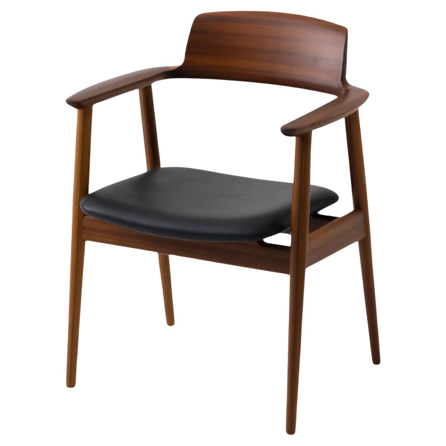 Kawakami 'Kisaragi' Model KJ200 Chair in Japanese Cedar and Upholstery for Hida