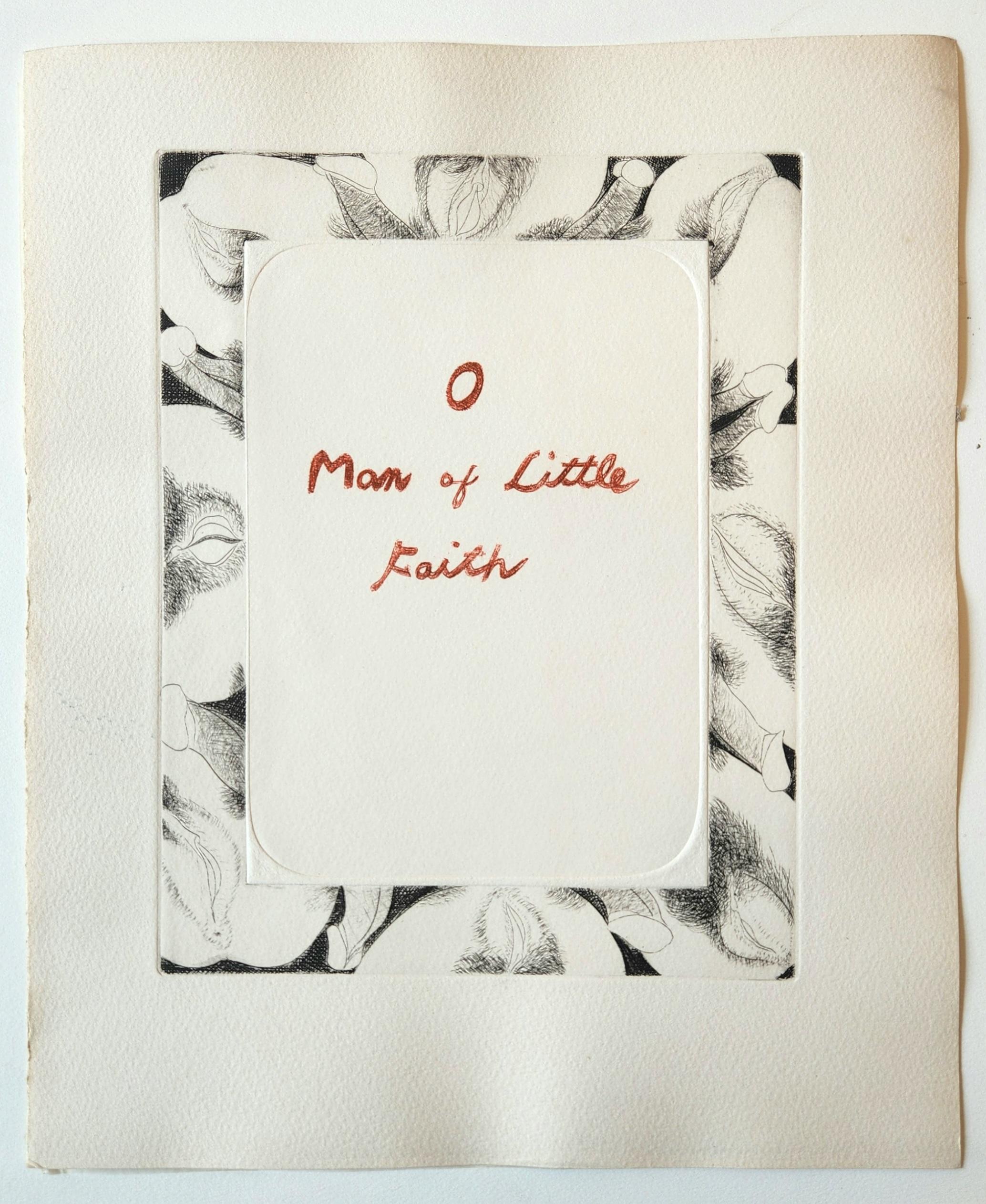 Édition unique du livre de gravures contemporaines Shunga -- O Man of Little Faith (Homme de peu de foi)