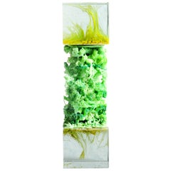 Glass vs Plastic collection, "Kawasaki" vivid green structural organic sculpture