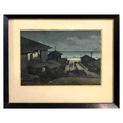 Kawase Hasui Japanese Woodblock Print "Cloudy Day in Mizuki, Ibaraki Prefecture"