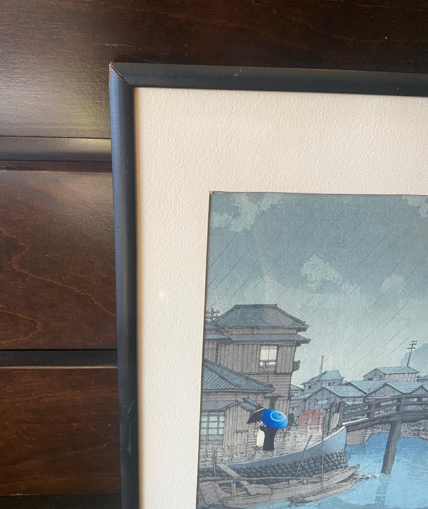 Kawase Hasui Shinagawa d'après des vues de la série Tokaido en vente 4