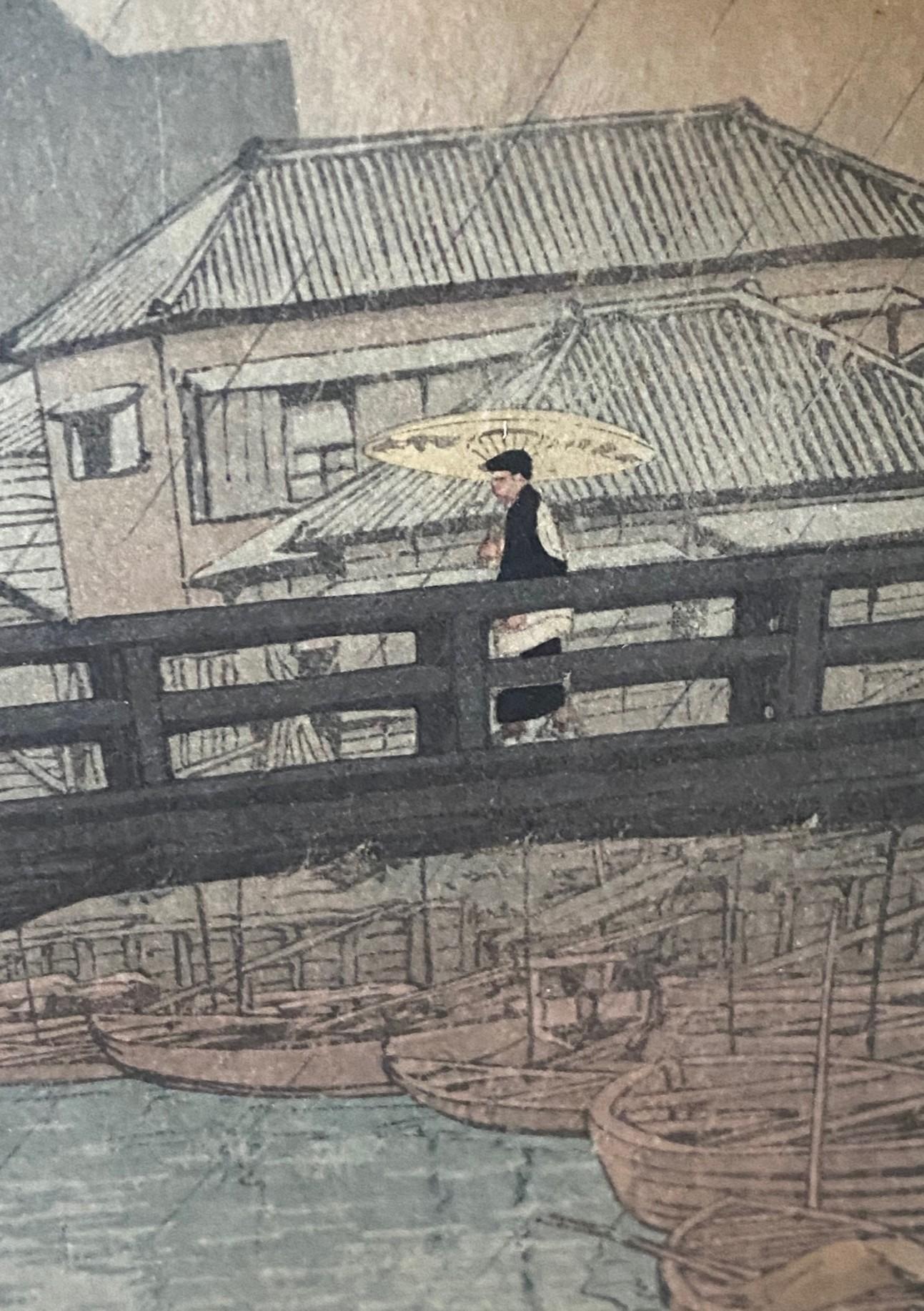 Kawase Hasui Shinagawa d'après des vues de la série Tokaido en vente 5